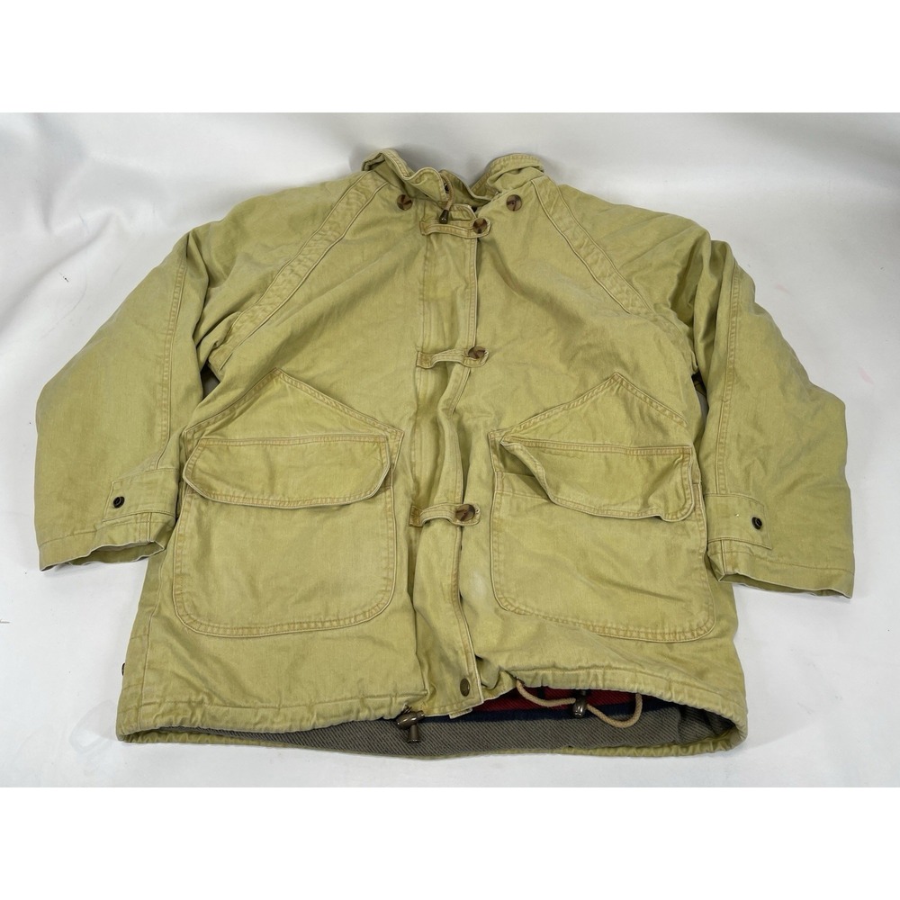 Brandon Thomas Aztec Tribal Print Lining Insulated Jacket Mens Size M Yellow